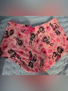 NWOT Betty Boop Pink Plush Lounge Shorts with Bow Size 2XL